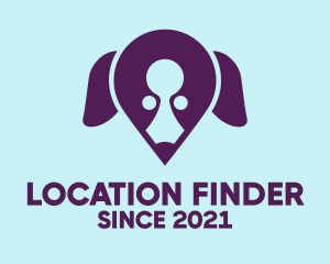 Dog Location Pin logo design