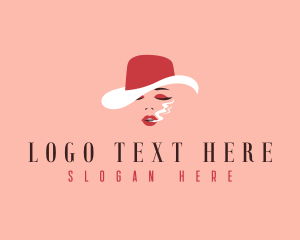 Lady - Smoke Woman Hat logo design