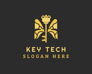 Insect Butterfly Key logo design