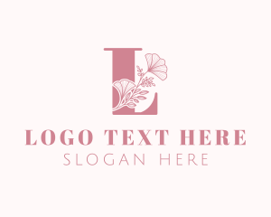 Floral Feminine Letter L logo design