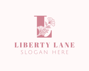 Floral Feminine Letter L logo design