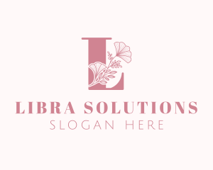 Floral Feminine Letter L logo design