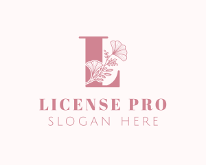 Floral Feminine Letter L logo design