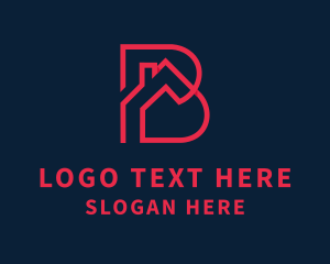 Land - House Real Estate Letter B logo design