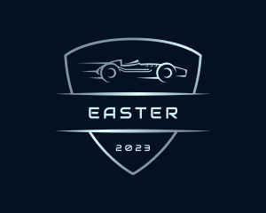 Racing Car Shield Logo