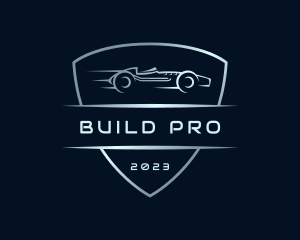 Panel Beater - Racing Car Shield logo design