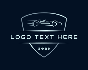 Race - Racing Car Shield logo design