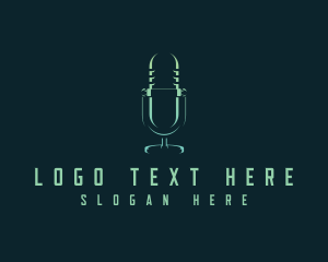 Vlogger - DJ Microphone Podcast logo design