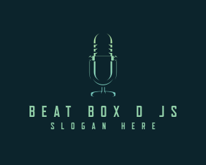 Dj - DJ Microphone Podcast logo design