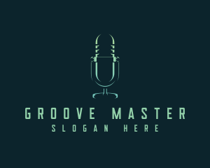 DJ Microphone Podcast logo design