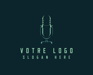 Vlogger - DJ Microphone Podcast logo design