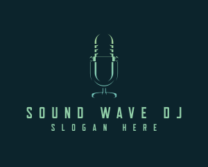 Dj - DJ Microphone Podcast logo design