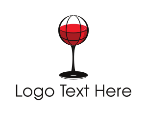 Globe - Wine Glass Globe logo design