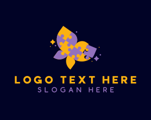Educational - Jigsaw Butterfly Puzzle logo design