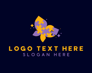 Puzzle - Jigsaw Butterfly Puzzle logo design