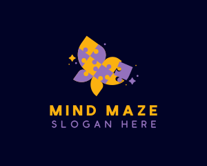 Puzzle - Jigsaw Butterfly Puzzle logo design