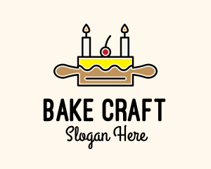 Birthday Cake Rolling Pin logo design