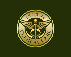 Hospital Caduceus Staff logo design