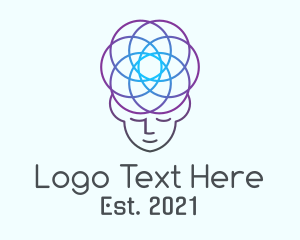 Therapy - Monoline Neural Meditation logo design
