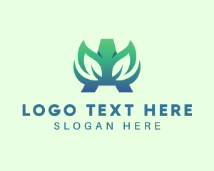 Veggie - Gradient Herbal Letter A logo design