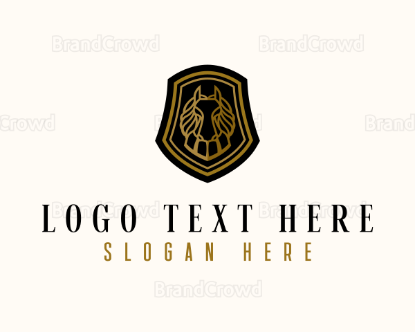 Elegant Horse Shield Logo