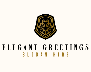 Elegant Horse Shield logo design