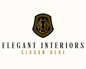 Elegant Horse Shield logo design