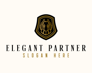 Elegant Horse Shield logo design