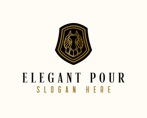 Elegant Horse Shield logo design