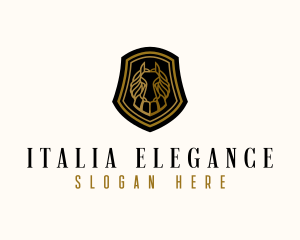 Elegant Horse Shield logo design