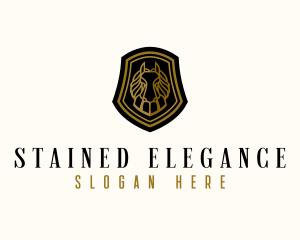 Elegant Horse Shield logo design