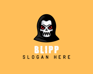 Streamer - Grim Reaper Skull logo design