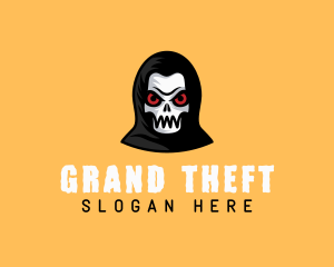 Character - Grim Reaper Skull logo design
