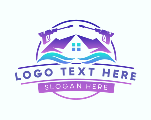 Roof Cleaning - Pressure Washer Cleaner logo design