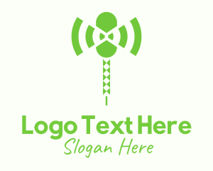 Signal - Green Helicopter Wifi logo design
