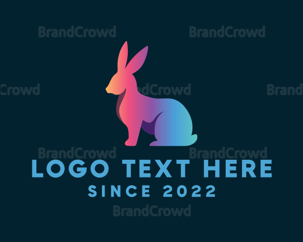 Gradient Rabbit Pet Animal Logo