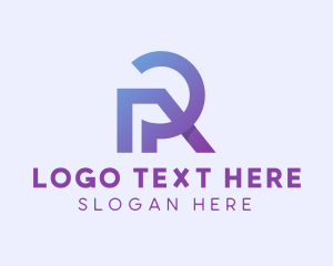 Geometric - Violet Modern Letter R logo design