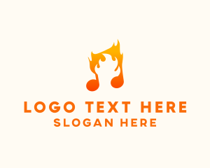 Fire - Blazing Flame Music logo design