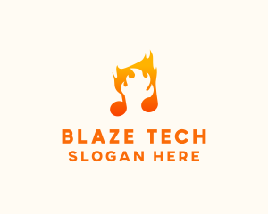 Blaze - Blazing Flame Music logo design