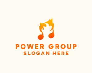 Orange - Blazing Flame Music logo design