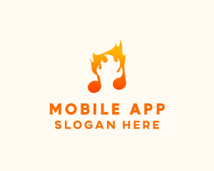 Hot - Blazing Flame Music logo design