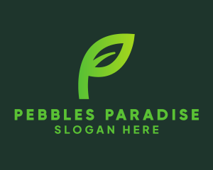 Simple Leaf Letter P  logo design