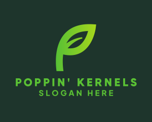 Simple Leaf Letter P  logo design