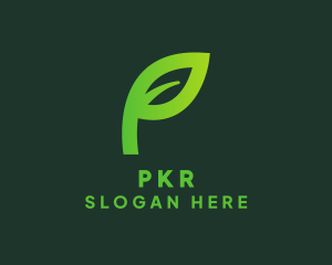 Simple Leaf Letter P  logo design