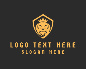 Squad - Lion Crown Shield logo design