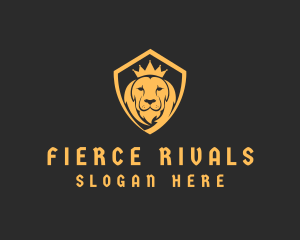 Lion Crown Shield logo design