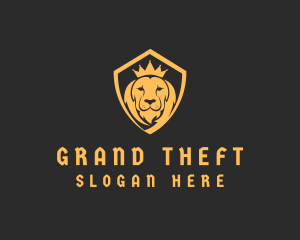 Shield - Lion Crown Shield logo design