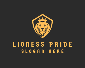 Lion Crown Shield logo design