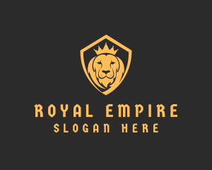 Lion Crown Shield logo design