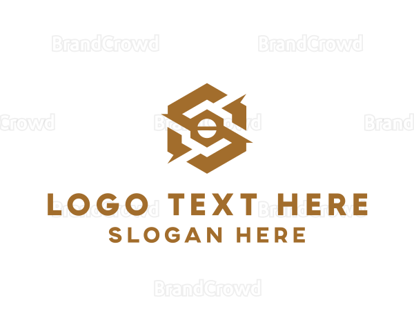 Gold Mechanical Hexagon Logo